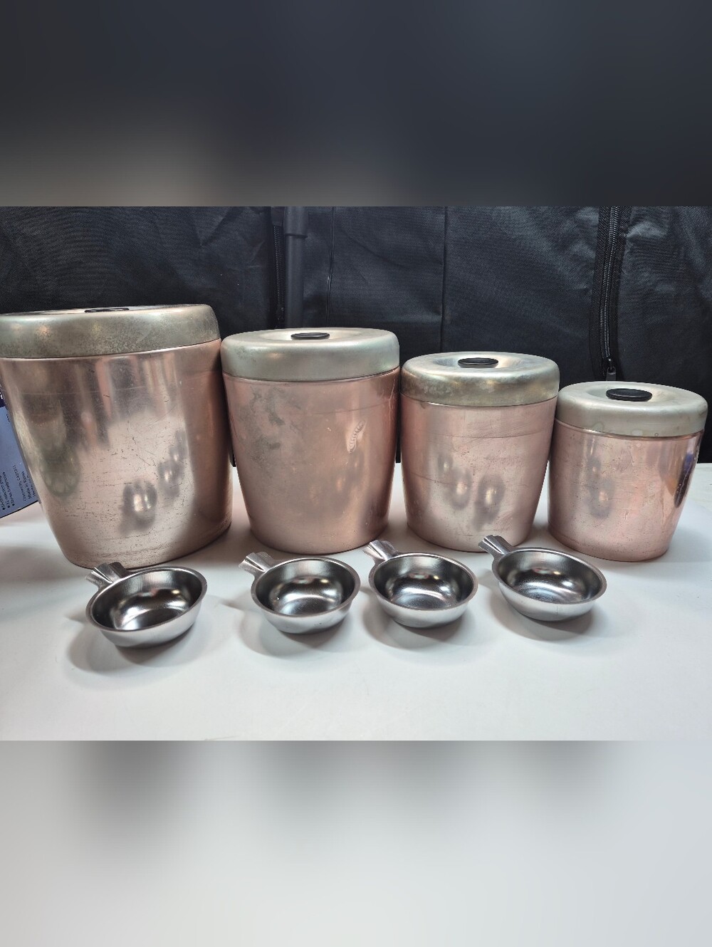 Vintage Copper and Aluminum West Bend Kitchen Canisters